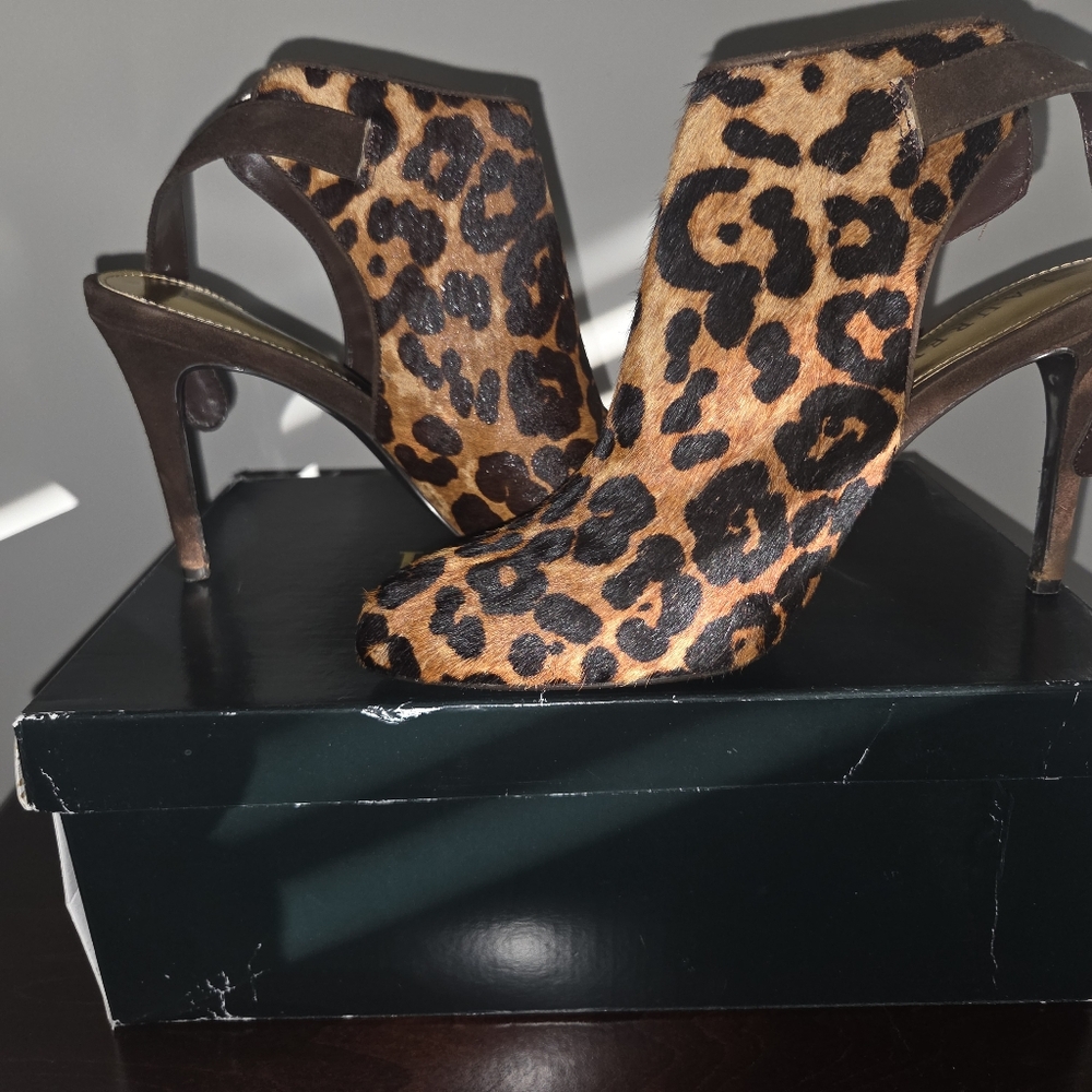 Ralph Lauren Brown Leopard Heeled Boots